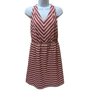 LOFT Red Striped Mini Tank Dress Size 8 Preppy Nautical Summer Coastal Americana
